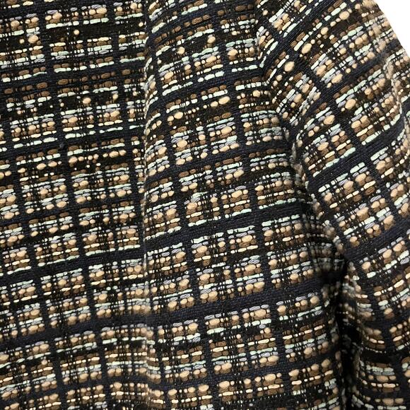 Sara Campbell Women’s Navy Tweed w fuax leather Ruffle Trim Blazer 10 - Picture 4 of 7